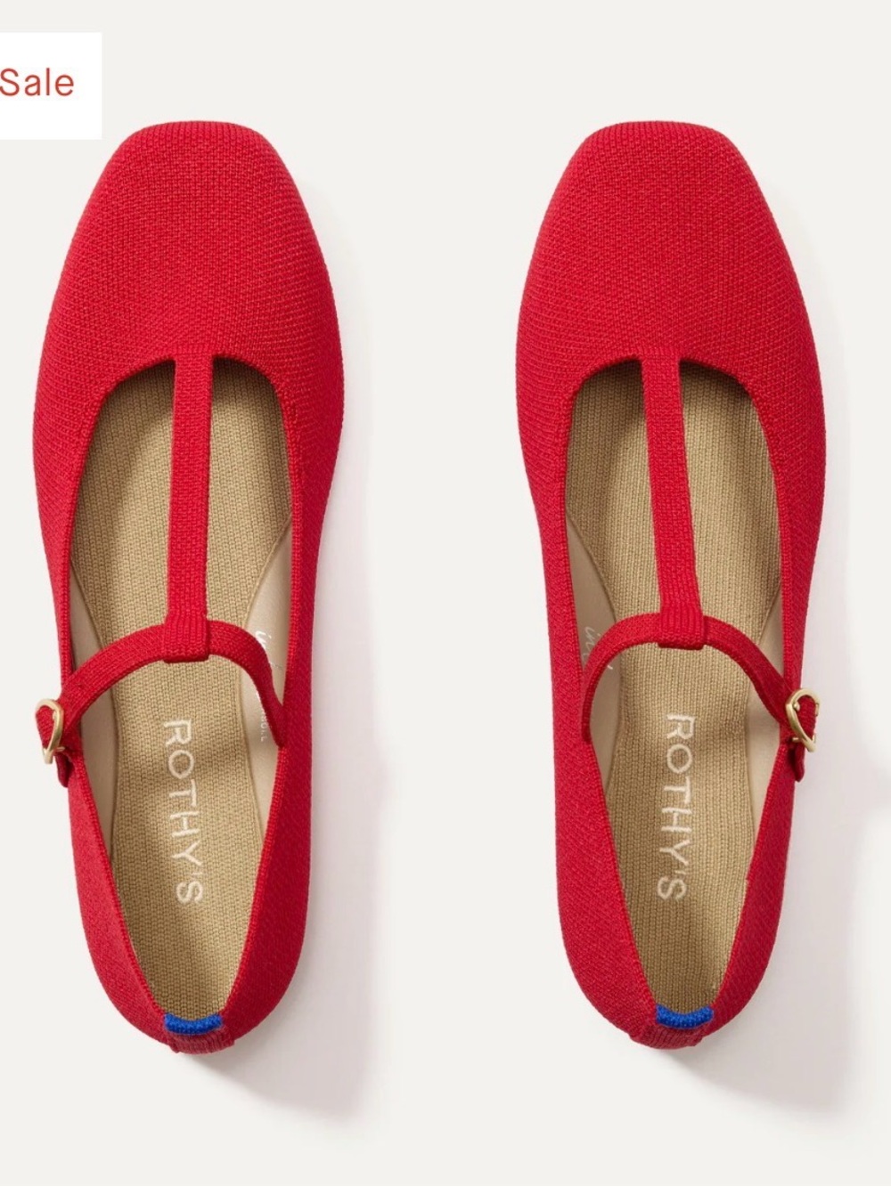 Rothy's Red T-Strap Flats
